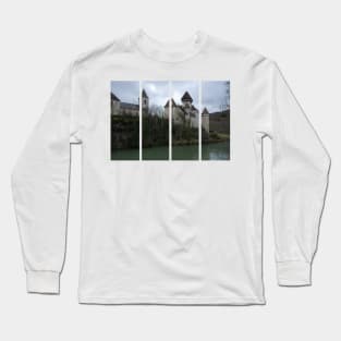 The castle of Cleron is a 14th-century castle on the river Loue in the Bourgogne-Franche-Comte. Cloudy winter day. Long Sleeve T-Shirt